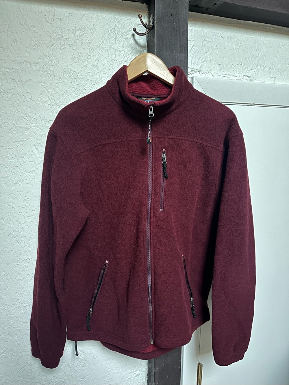 L.L. Bean Men's Full-Zip Fleece Jacket in Burgundy
